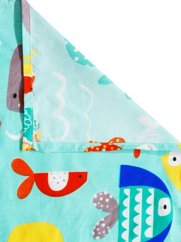 144_TC_Microfibre_Kid's_Aquatic_Animals_Single_Bedsheet_with_1_Pillow_Cover