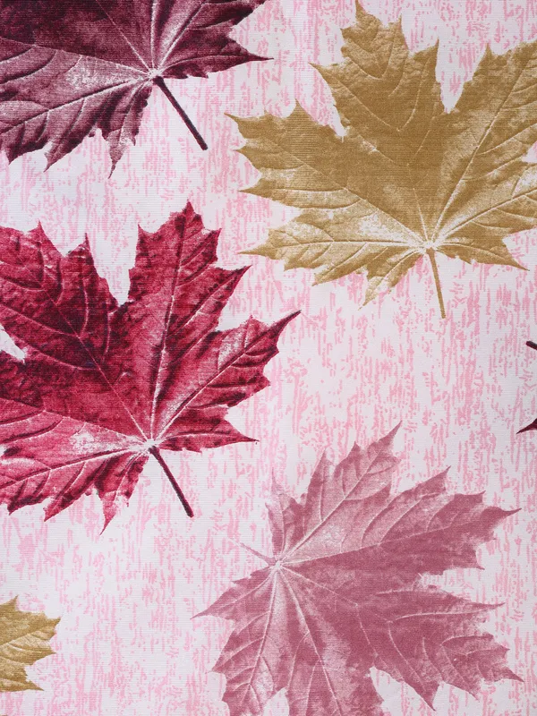 2_Pieces_3D_Maple_Eyelet_Polyester_Curtains_-_Maroon