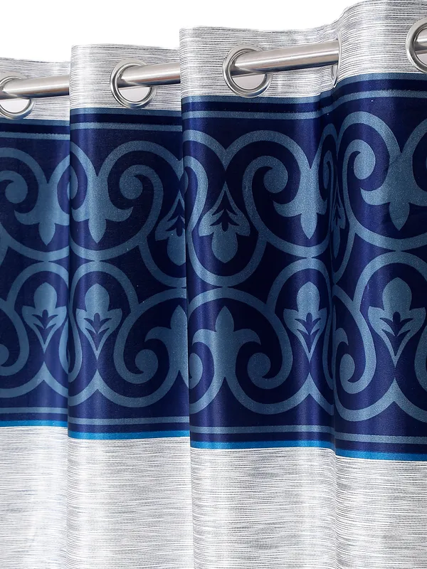 2_Pieces_Garden_Panel_Eyelet_Polyester_Curtains_-Blue