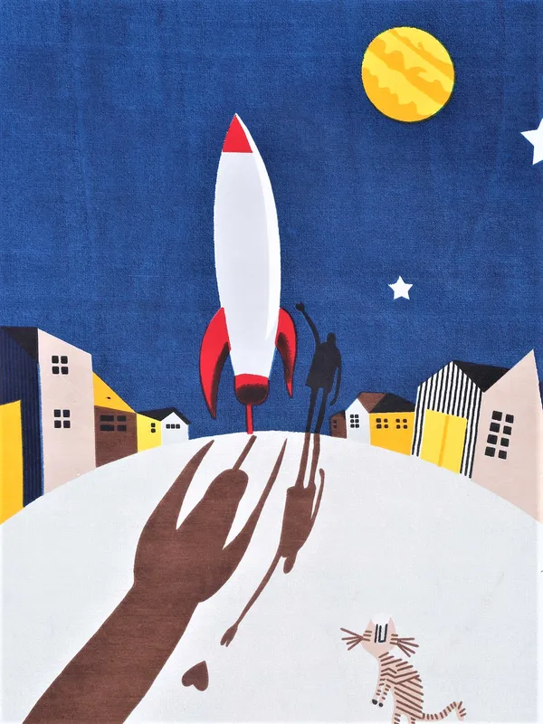 144_TC_Microfibre_Kid's_Galaxy_Elastic_Fitted_Double_Bedsheet_(72X78_inch)_with_2_King_Size_Pillow_Covers,_FIt_for_Mattress:_72"X75"_&_72"78"
