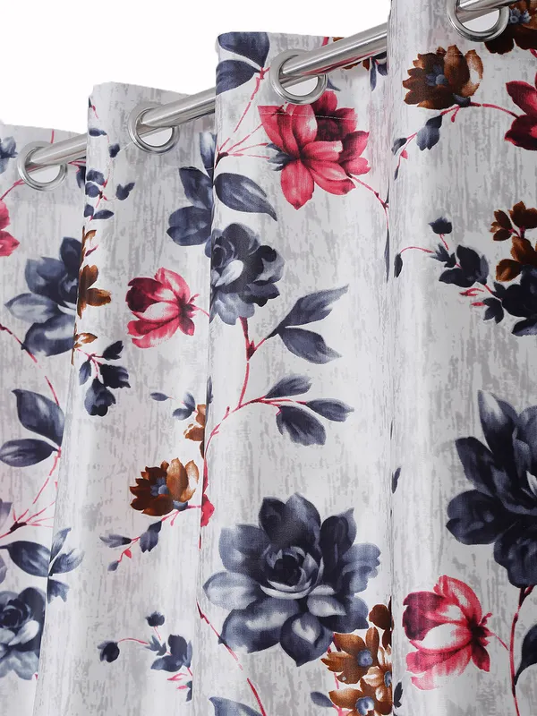 2_Piece_Windflower_Eyelet_Polyester_Curtains_-Grey