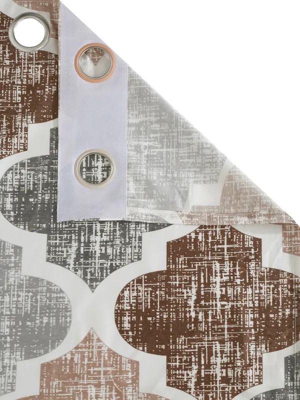 2_Piece_Moroccan_Motif_Eyelet_Polyester_Curtains_-__Brown