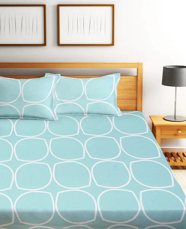 144TC_Geometrical_Grey_Microfibre_Double_Bedsheet_with_2_King_Size_Pillow_Covers