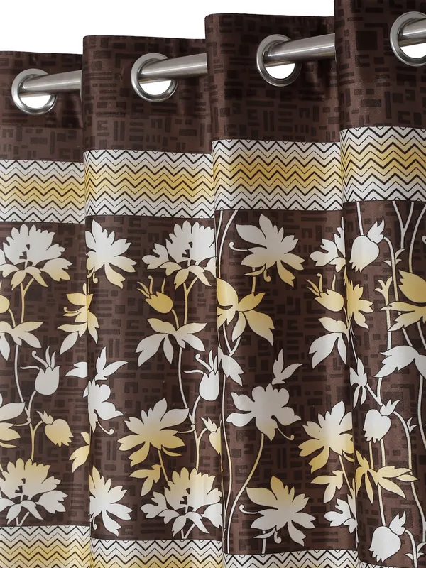 2_Piece_Flower_Border_Panel_Eyelet_Polyester_Curtains_-_Brown