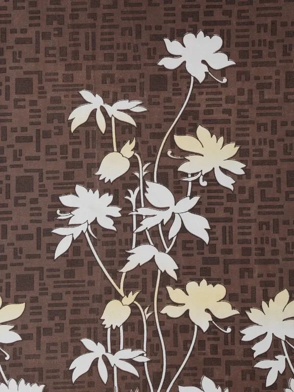 2_Piece_Flower_Border_Panel_Eyelet_Polyester_Curtains_-_Brown