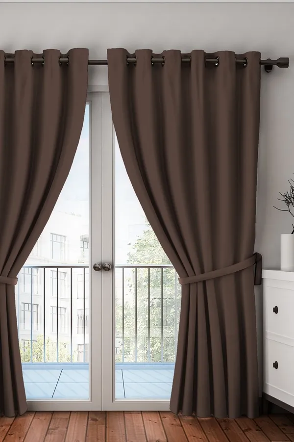 1_Piece_Solid_Blackout_Eyelet_Polyester_Curtains_-_Brown