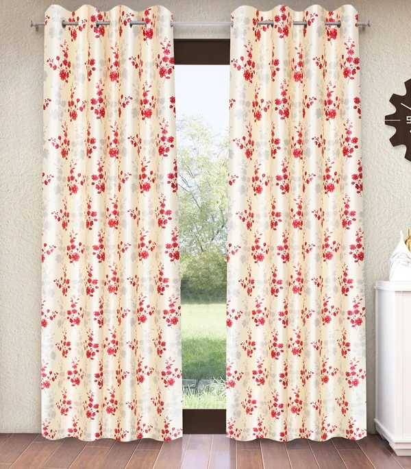Home_Sizzler_2_Pieces_Bloom_Burst_Eyelet_Polyester_Window_Curtains_-_5_Feet,_Maroon
