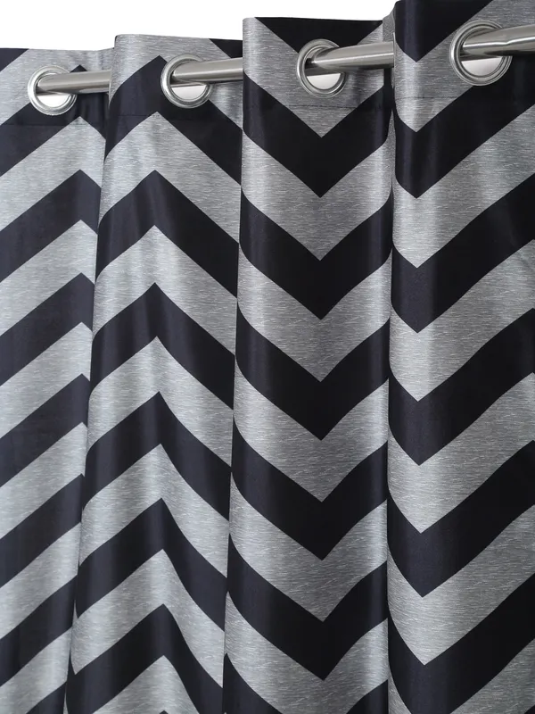 2_Pieces_Zigzag__Eyelet_Polyester_Curtains_-_Grey