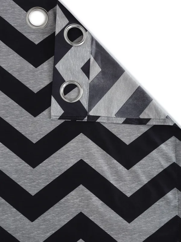 2_Pieces_Zigzag__Eyelet_Polyester_Curtains_-_Grey