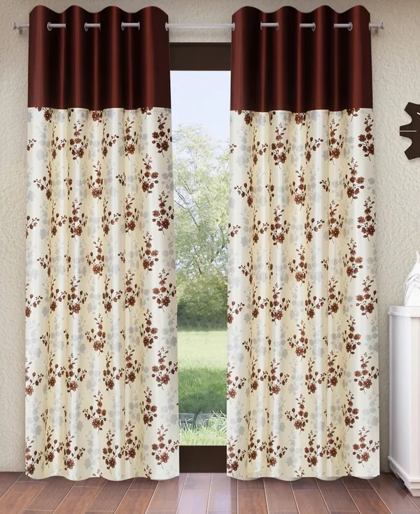 Home_Sizzler_2_Pieces_Solid_Patch_Bloom_Burst_Eyelet_Polyester_Window_Curtains_-_5_Feet,_Brown