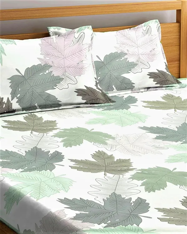 144_TC_Microfibre_White_Double_Fitted_Bedsheet_(72X78_inch)_With_2_King_Size_Pillow_Covers,_Fit_for_Mattress:_72"X75"_&_72"X78"