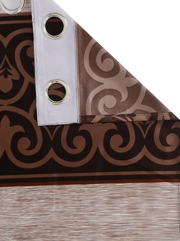 2_Pieces_Garden_Panel_Eyelet_Polyester_Curtains_-Brown