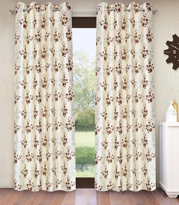 Home_Sizzler_2_Pieces_Bloom_Burst_Eyelet_Polyester_Window_Curtains_-_5_Feet,_Brown