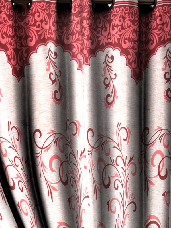 2_Pieces_Classic_Panel_Eyelet_Polyester_Curtains_-_Maroon