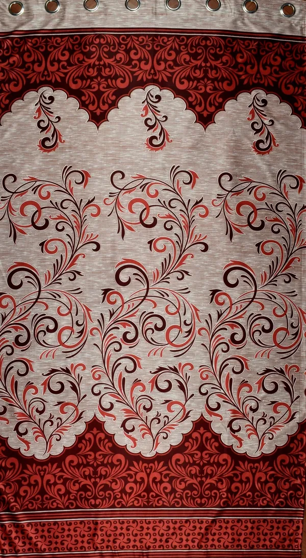 2_Pieces_Classic_Panel_Eyelet_Polyester_Curtains_-_Maroon