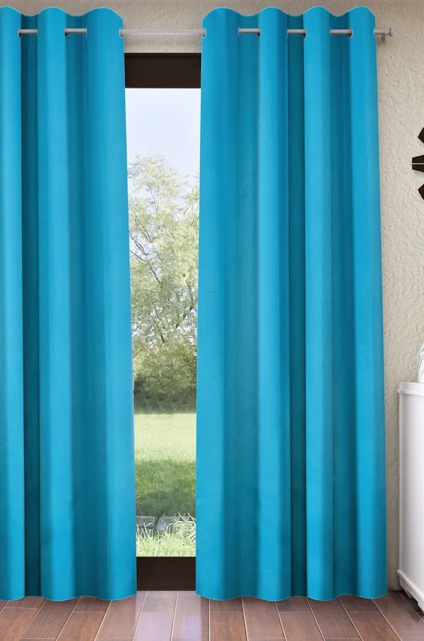 1_Piece_Solid_Blackout_Eyelet_Polyester_Curtains_-__Aqua