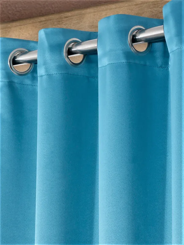 1_Piece_Solid_Blackout_Eyelet_Polyester_Curtains_-__Aqua