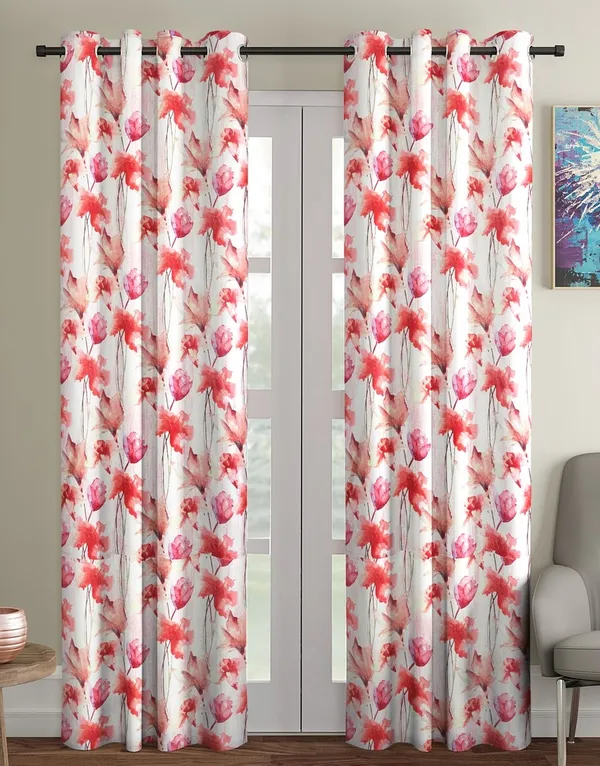 2_Pieces_Abstract_Eyelet_Polyester_Curtains_-_Pink