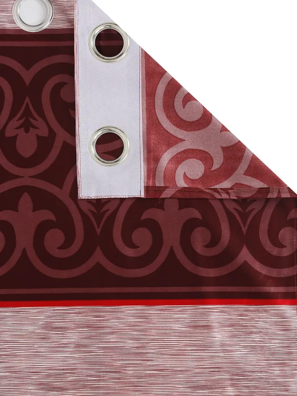 2_Pieces_Garden_Panel_Eyelet_Polyester_Curtains_-_Maroon