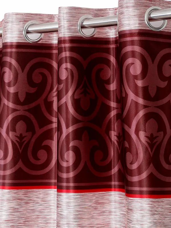 2_Pieces_Garden_Panel_Eyelet_Polyester_Curtains_-_Maroon