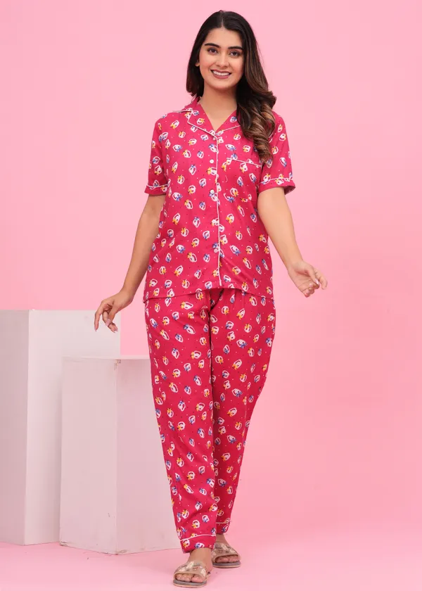 Dark_Pink_Viscose_Rayon_Printed_Night_Suit_Set_for_Women