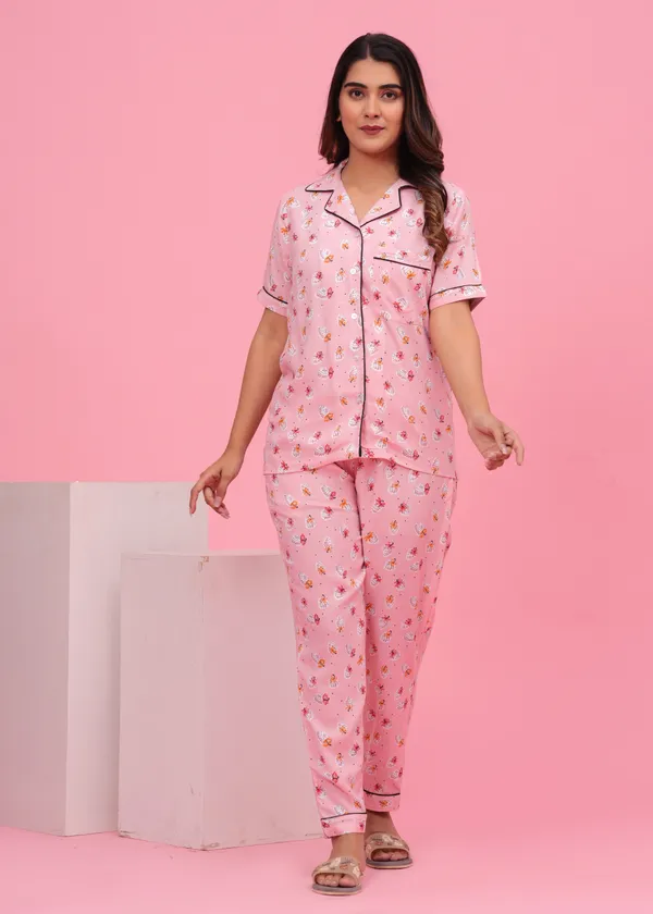 Light_Pink_Viscose_Rayon_Printed_Night_Suit_Set_for_Women