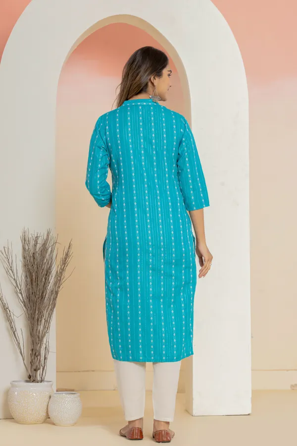 Light_Blue_Khadi_Cotton_Woven_Kurta_Pant_Set_for_Women