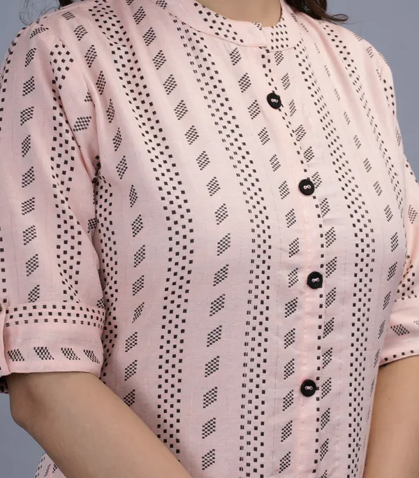 Orange_Khadi_Cotton_Printed_A-line_Kurta_for_Women
