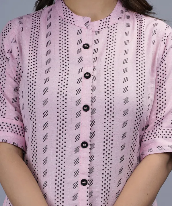 Black_&_Pink_Khadi_Cotton_Woven_Design_A-line_Kurta_for_Women