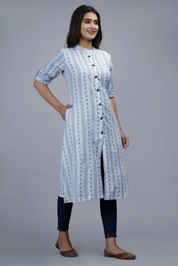 Light_Blue_Khadi_Cotton_Woven_Design_A-line_Kurta_for_Women