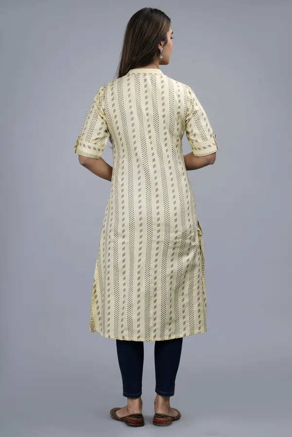 Yellow_Khadi_Cotton_Woven_Design_A-line_Kurta_for_Women