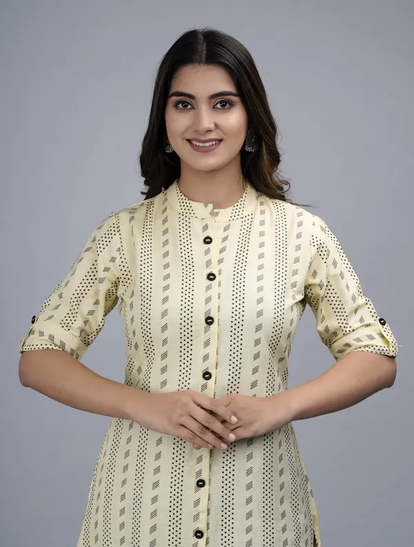 Yellow_Khadi_Cotton_Woven_Design_A-line_Kurta_for_Women