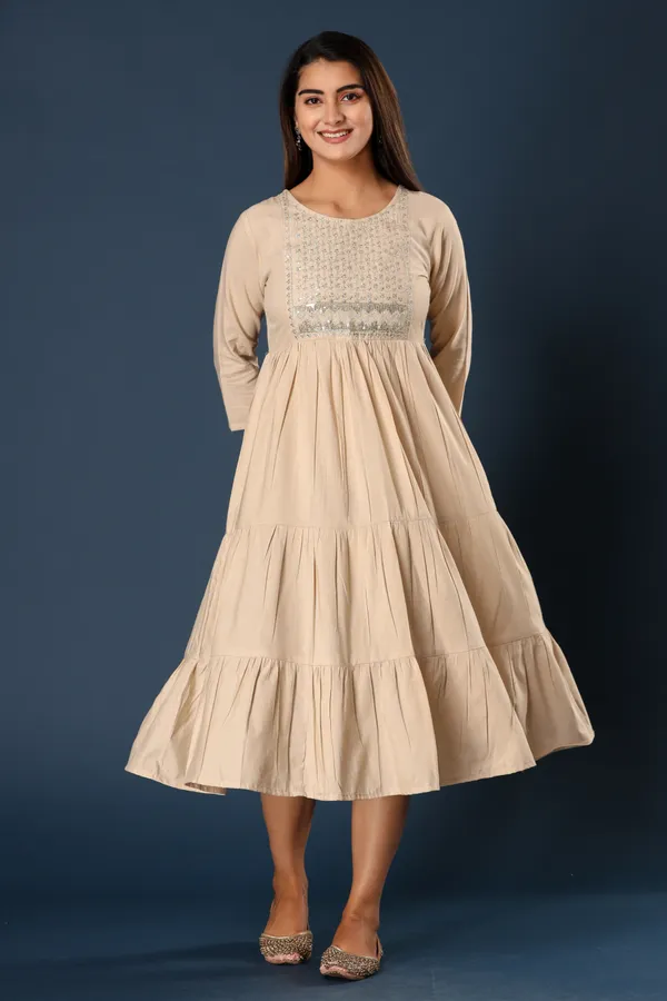 Beige_Khadi_Cotton_Embroidered_Flared_Kurta_for_Women