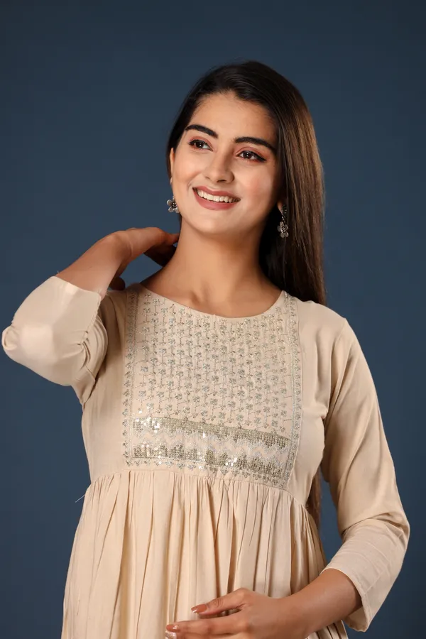 Beige_Khadi_Cotton_Embroidered_Flared_Kurta_for_Women