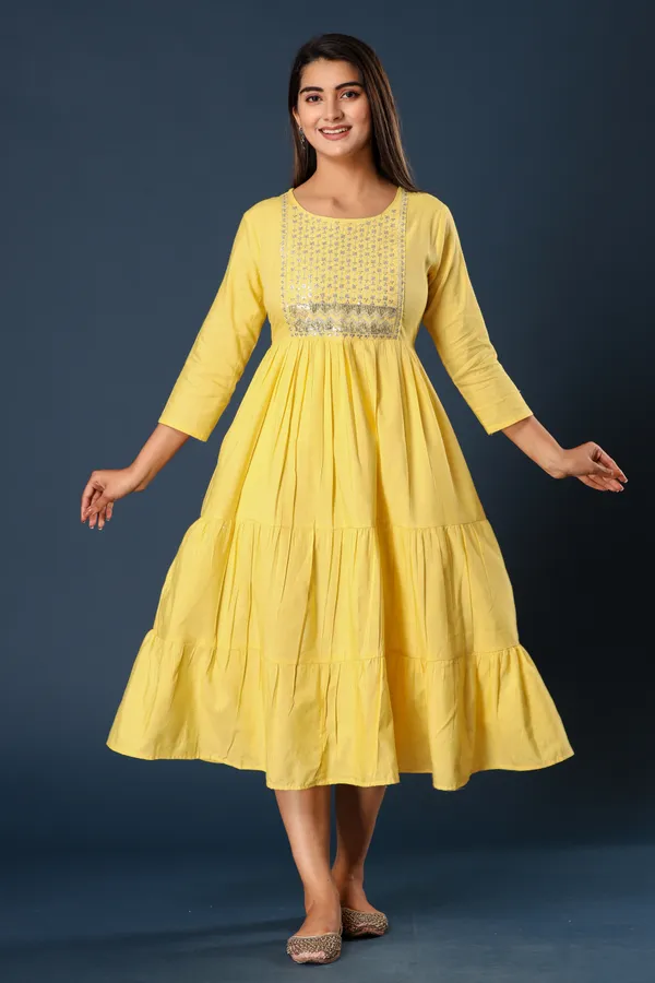 Yellow_Khadi_Cotton_Embroidered_Flared_Kurta_for_Women