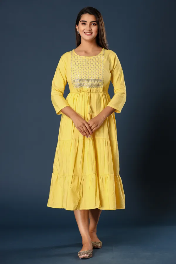 Yellow_Khadi_Cotton_Embroidered_Flared_Kurta_for_Women