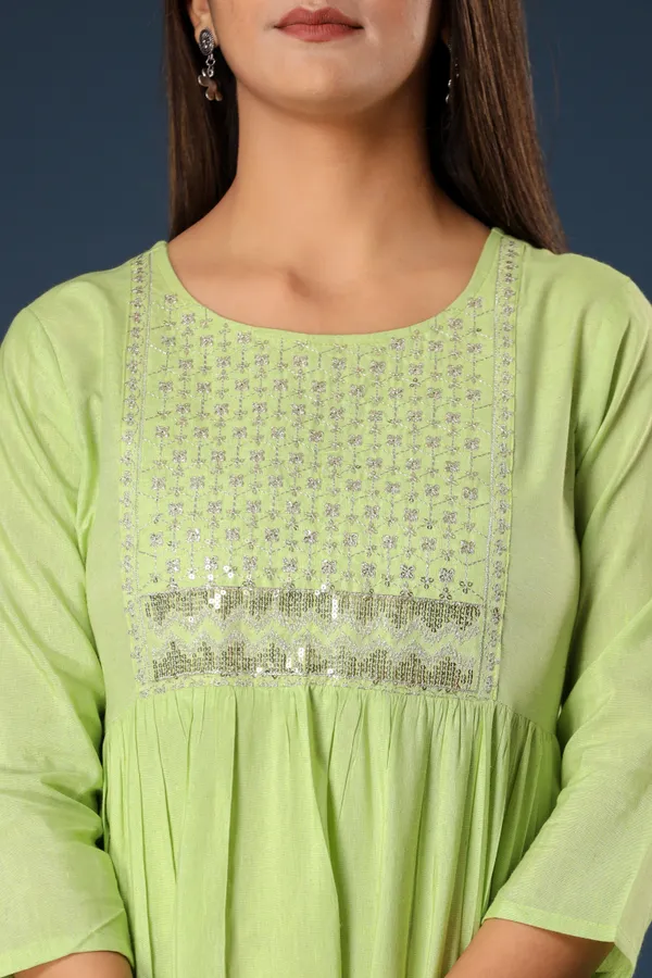 Green_Khadi_Cotton_Embroidered_Flared_Kurta_for_Women
