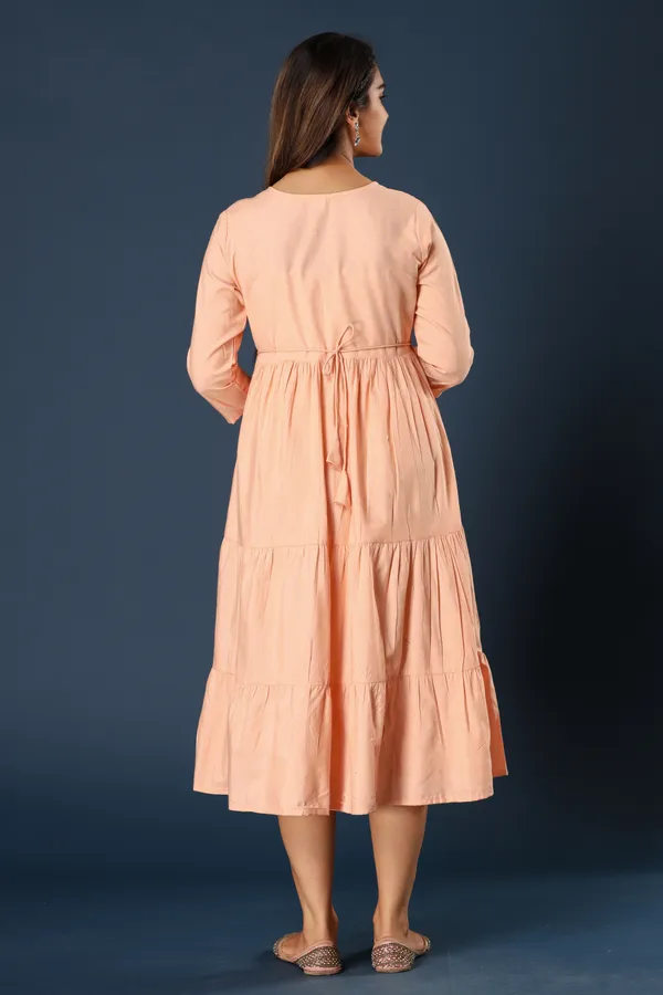 Orange_Khadi_Cotton_Embroidered_Flared_Kurta_for_Women