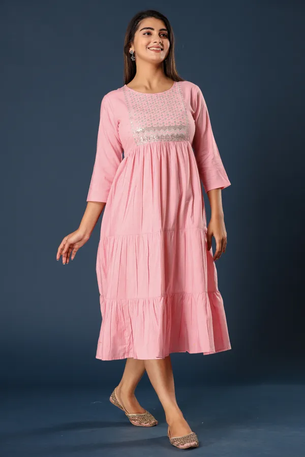 Pink_Khadi_Cotton_Embroidered_Flared_Kurta_for_Women