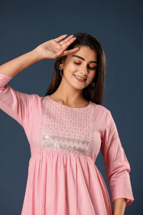 Pink_Khadi_Cotton_Embroidered_Flared_Kurta_for_Women