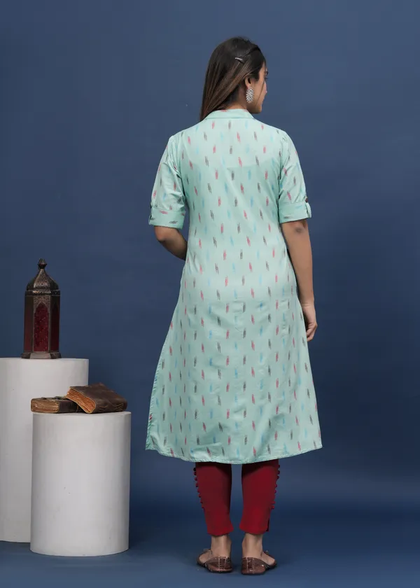 Light_Green_Khadi_Cotton_Abstract_A-line_Kurti_for_Women