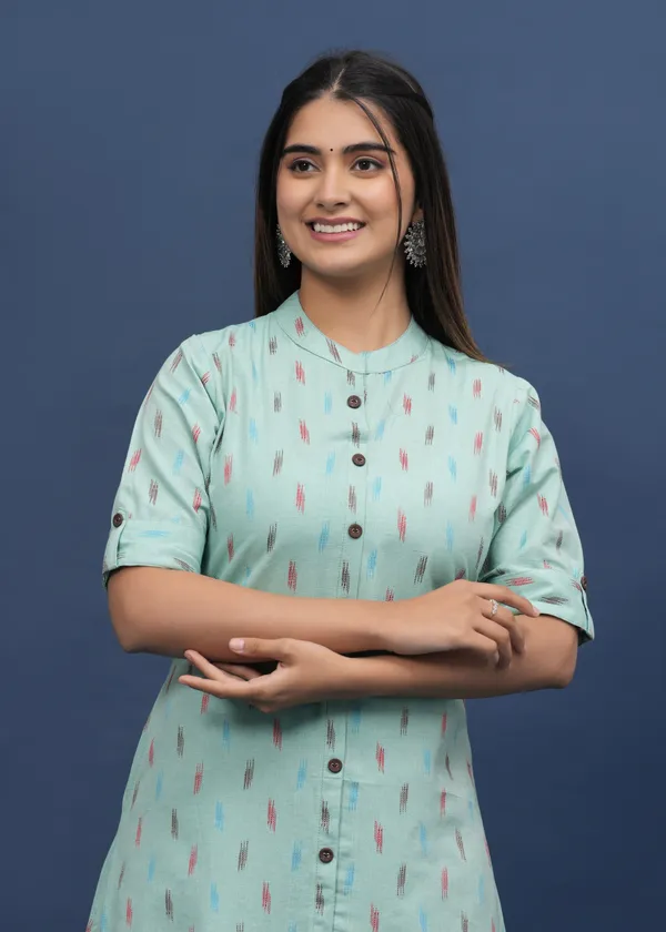Light_Green_Khadi_Cotton_Abstract_A-line_Kurti_for_Women