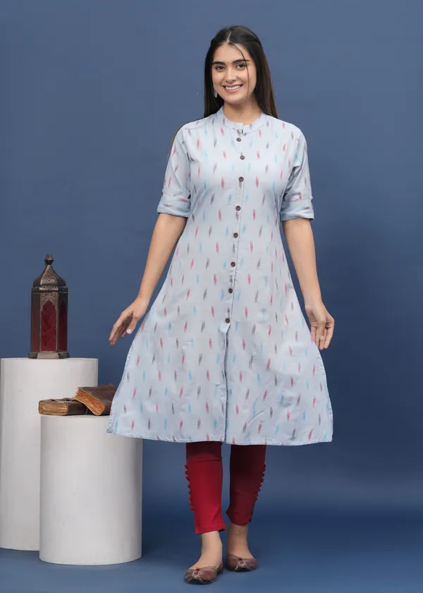 Light_Blue_Khadi_Cotton_Abstract_A-line_Kurti_for_Women