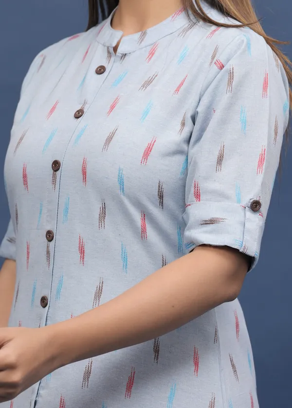 Light_Blue_Khadi_Cotton_Abstract_A-line_Kurti_for_Women