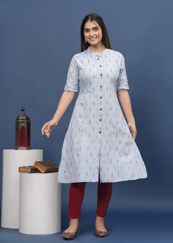 Light_Blue_Khadi_Cotton_Abstract_A-line_Kurti_for_Women