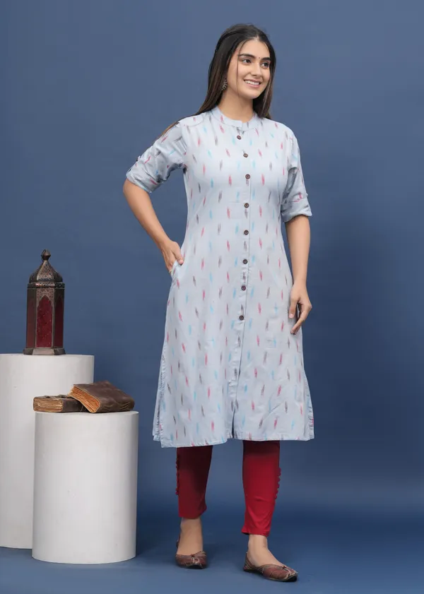 Light_Blue_Khadi_Cotton_Abstract_A-line_Kurti_for_Women