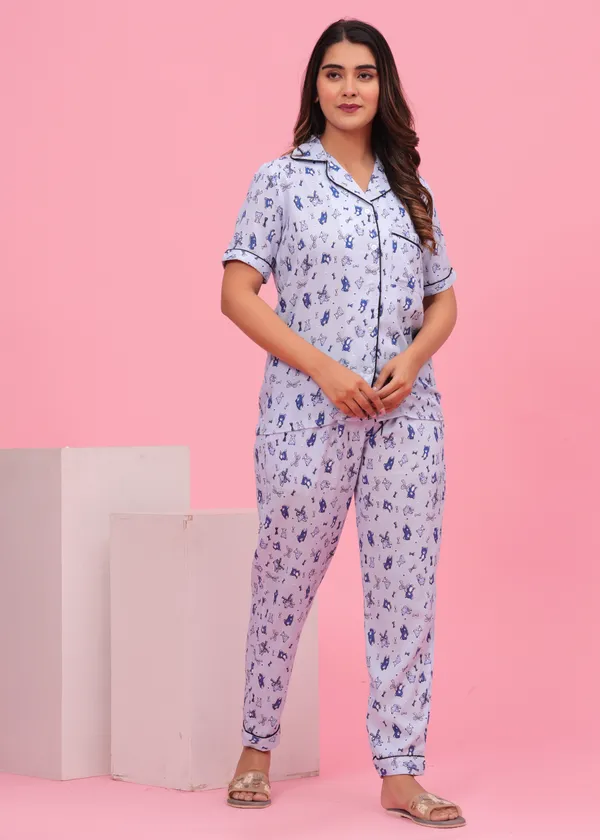 Light_Blue_Viscose_Rayon_Printed_Night_Suit_Set_for_Women