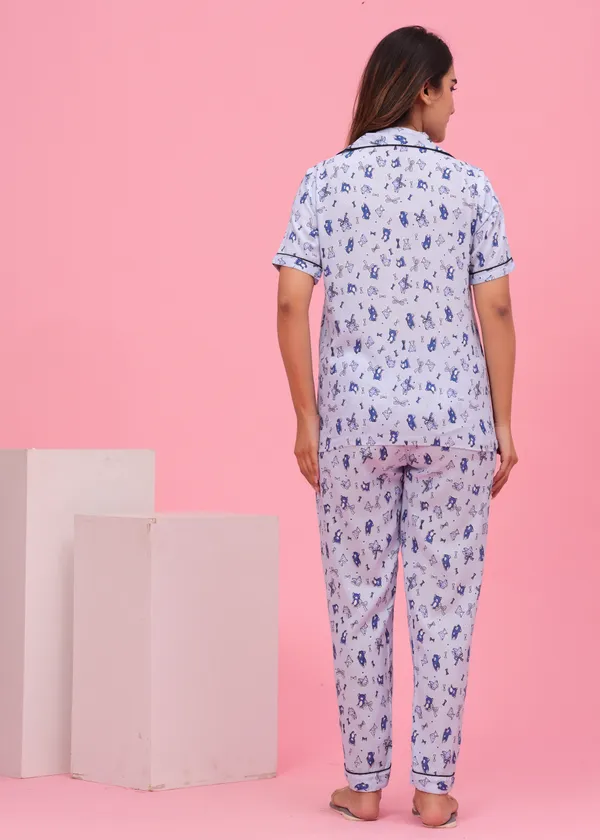 Light_Blue_Viscose_Rayon_Printed_Night_Suit_Set_for_Women