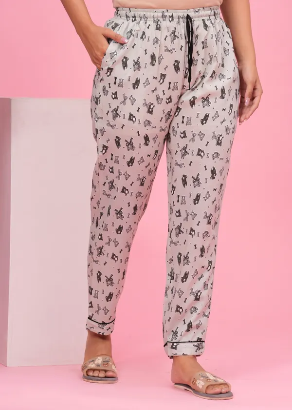 Grey_Viscose_Rayon_Printed_Night_Suit_Set_for_Women
