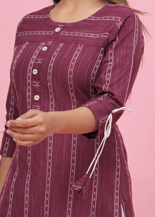 Maroon_Khadi_Cotton_Embroidered_Kurta_Pant_Set_for_Women